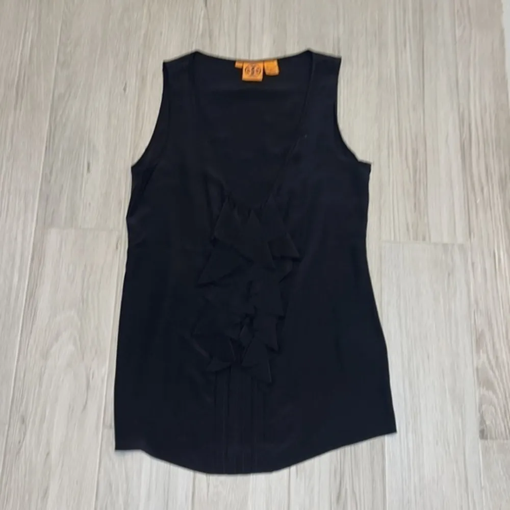 Tory Burch Ruffle Front Silk Top - Image 4