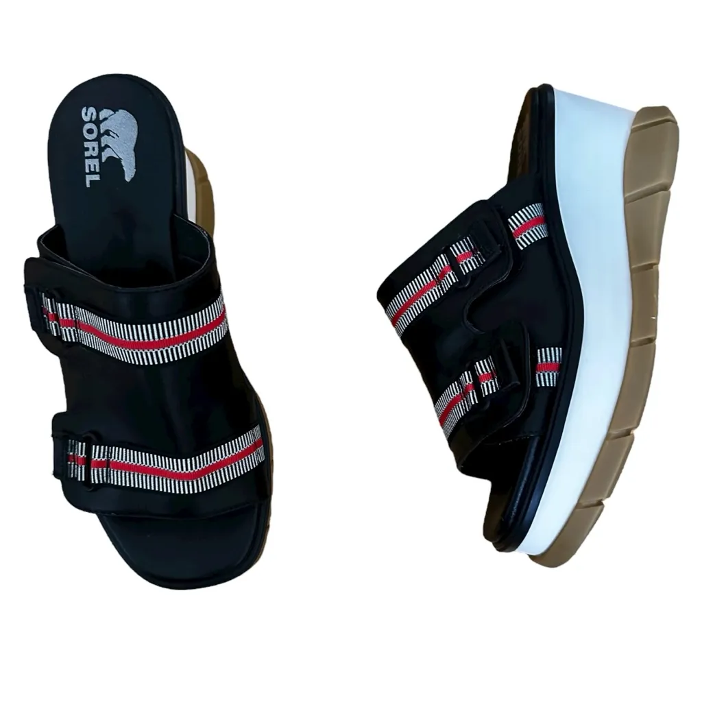 Sorel Women's Joanie III Platform Wedge Mule Slide Sandal - Size 8, Black - Image 7