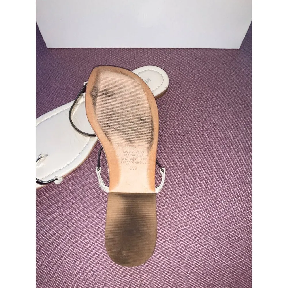 Jeffrey Campbell Discreet Sandals in Cream Silver 8 Womens Slides Flats - Image 8