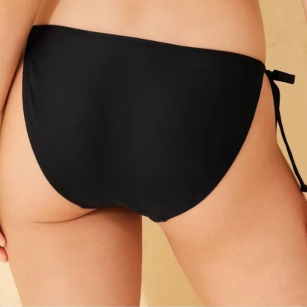 New Shade & Shore Women's Black Side-Tie Medium Coverage Bikini Bottoms Large - Image 2