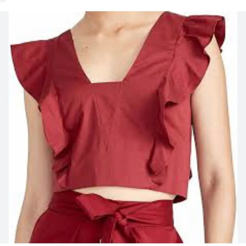 Rachael Ray Marcia Crop Top Black Cherry Size Small Red - Image 2
