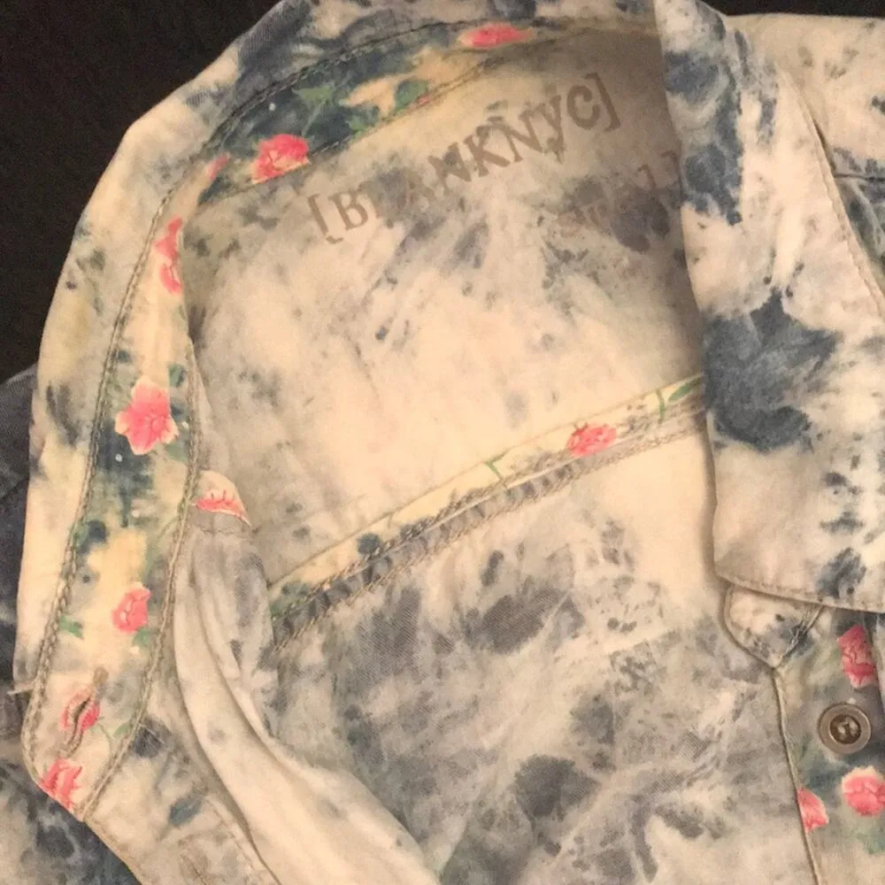 Blank NYC acid wash tie dye chambray shirt small - Image 5