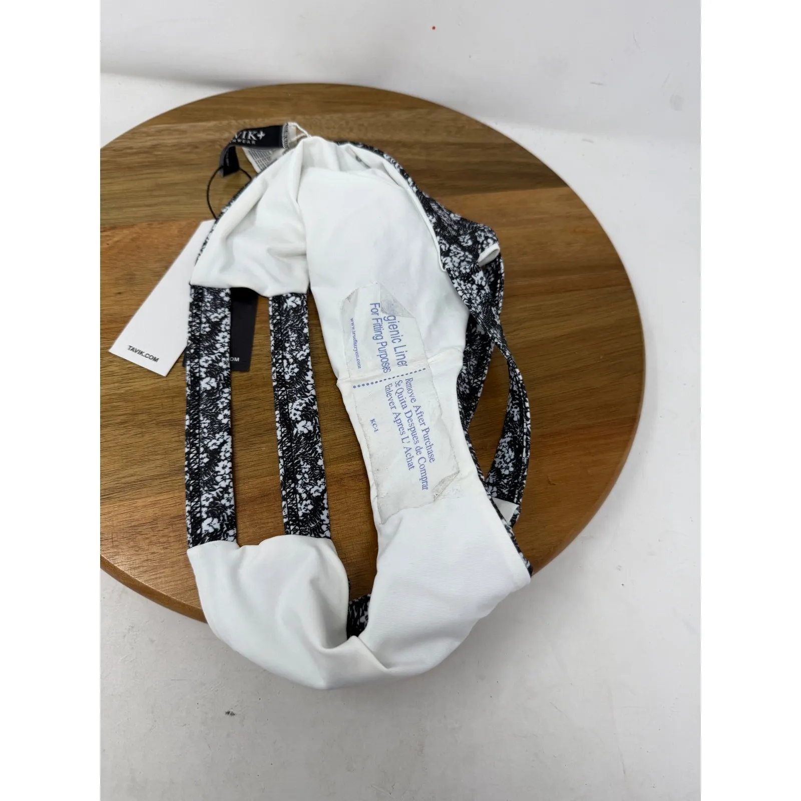 TAVIK Chloe Swimsuit Bottoms XS Black White Floral Print Strappy Full Coverage - Image 5