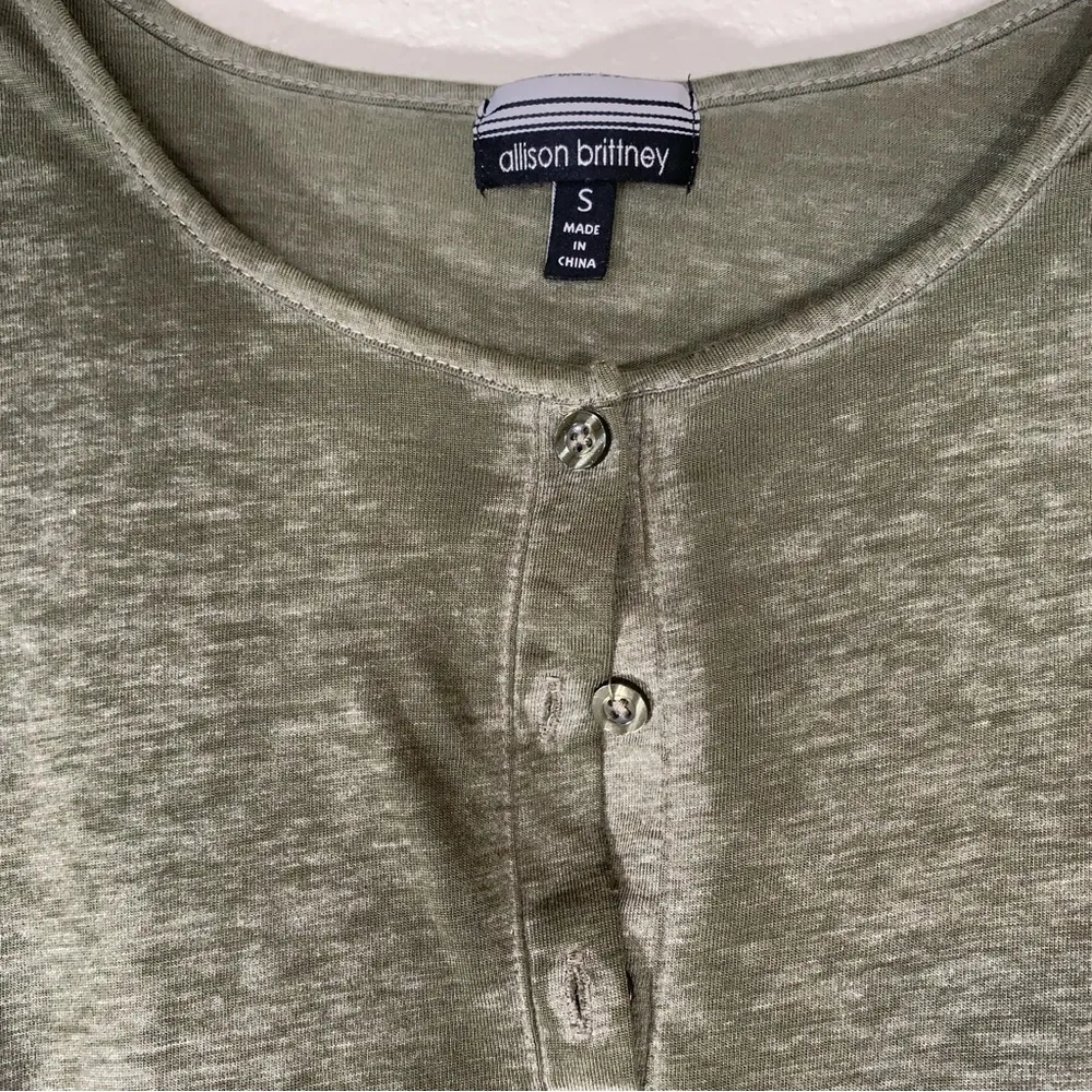 Allison Britney Olive Green Casual Jumpsuit Relaxed Fit and Elastic Waist Size S - Image 4