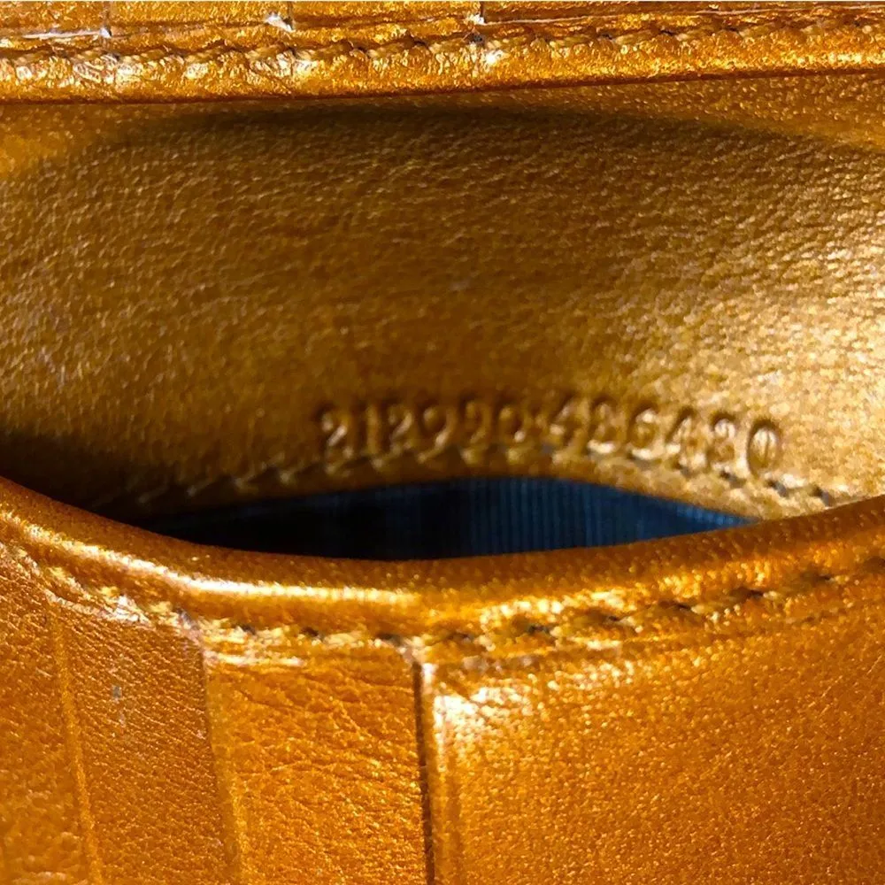 GG Monogram Canvas Burned Orange Leather Trifold Wallet Monogrammed Clasp - Image 14