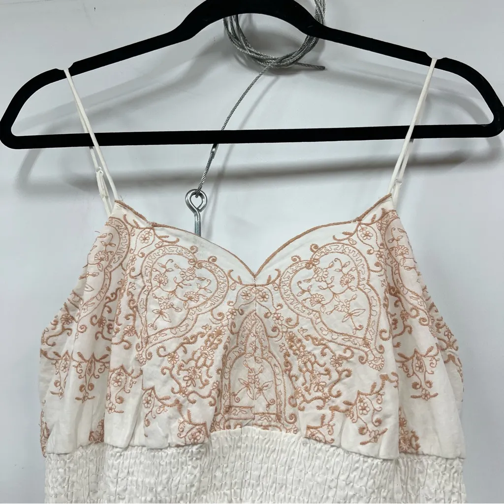 Mossimo Supply Co. size L Dress embroidered adjustable straps Beachy FLAWED - Image 7