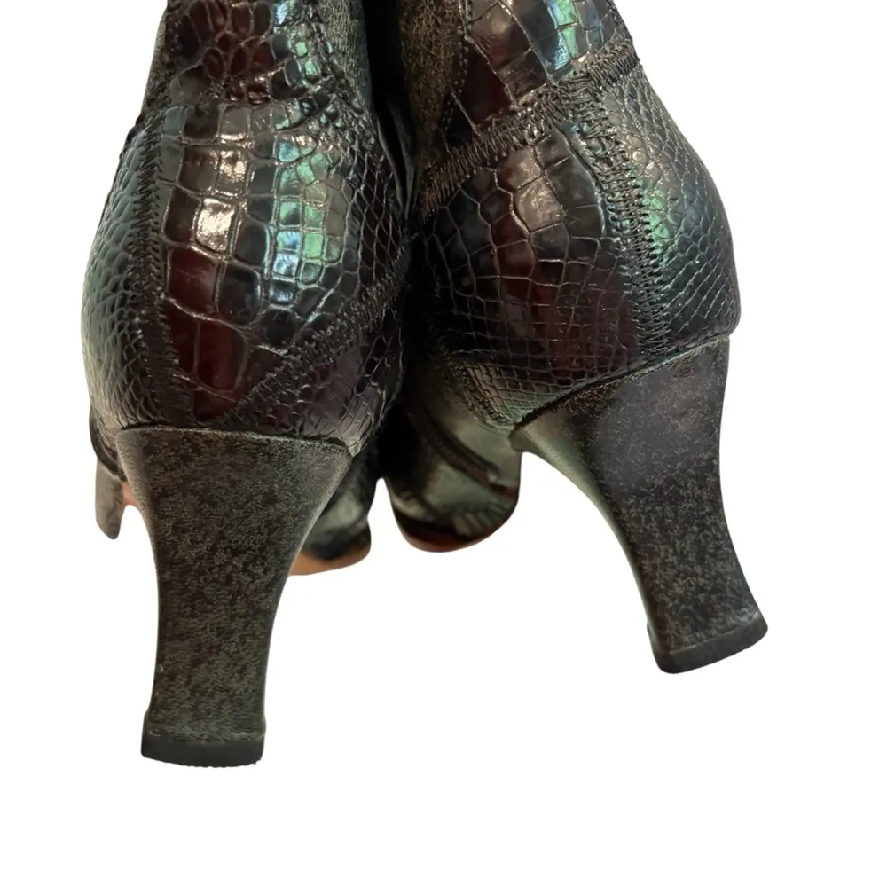 Dos de Oro Black Leather Heeled Pointed Toe Western Boots, Sz 7 - Image 13