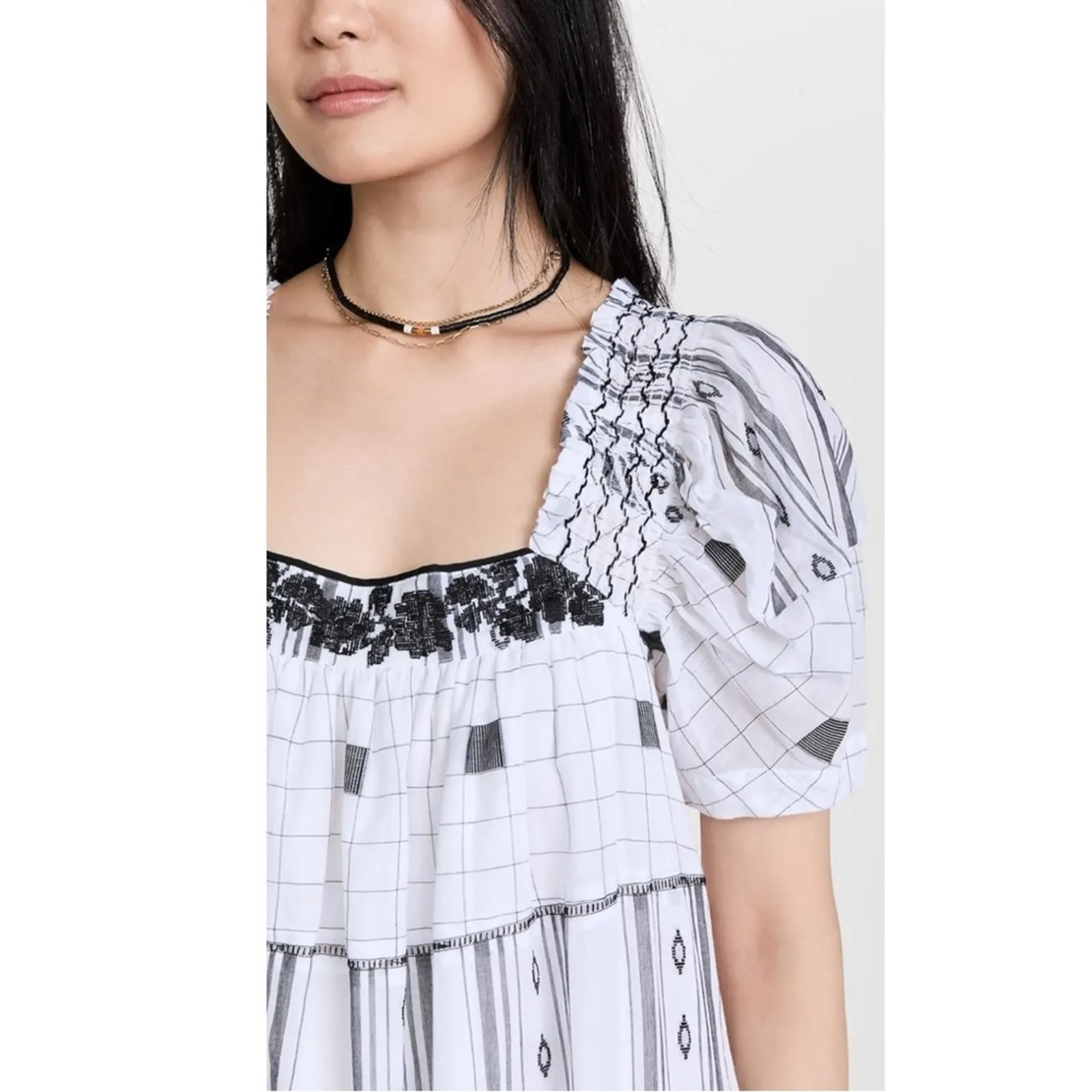 Free People Western Bohemian Jamie Embroidered Maxi Dress Size Large Ethereal - Image 14