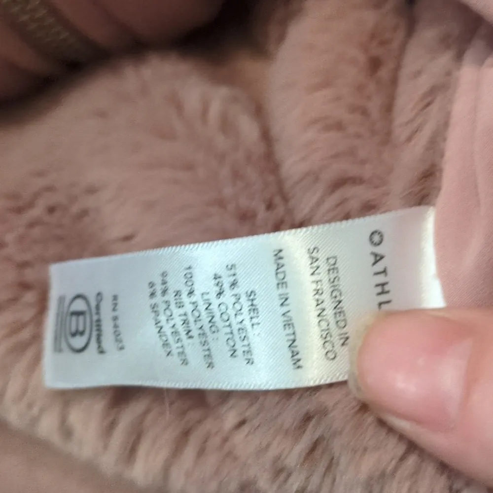 Athleta Hoodie Women Medium Mauve Triumph Luxe Shine Full Zip French Terry Small - Image 6