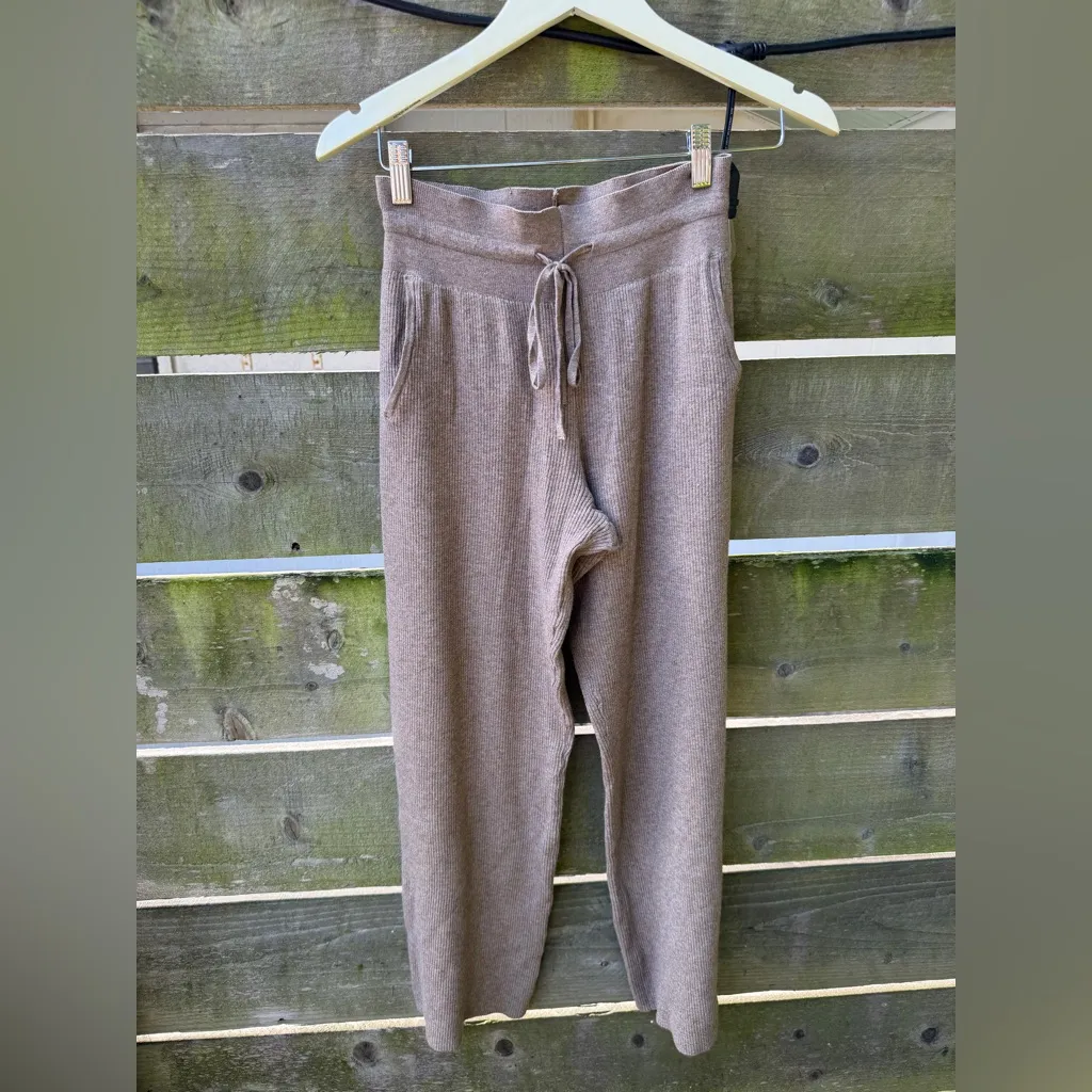 Uniqlo Knit Ribbed Brown Comfy Cozy Pants Lounge Wear Normcore Neutral - Image 2