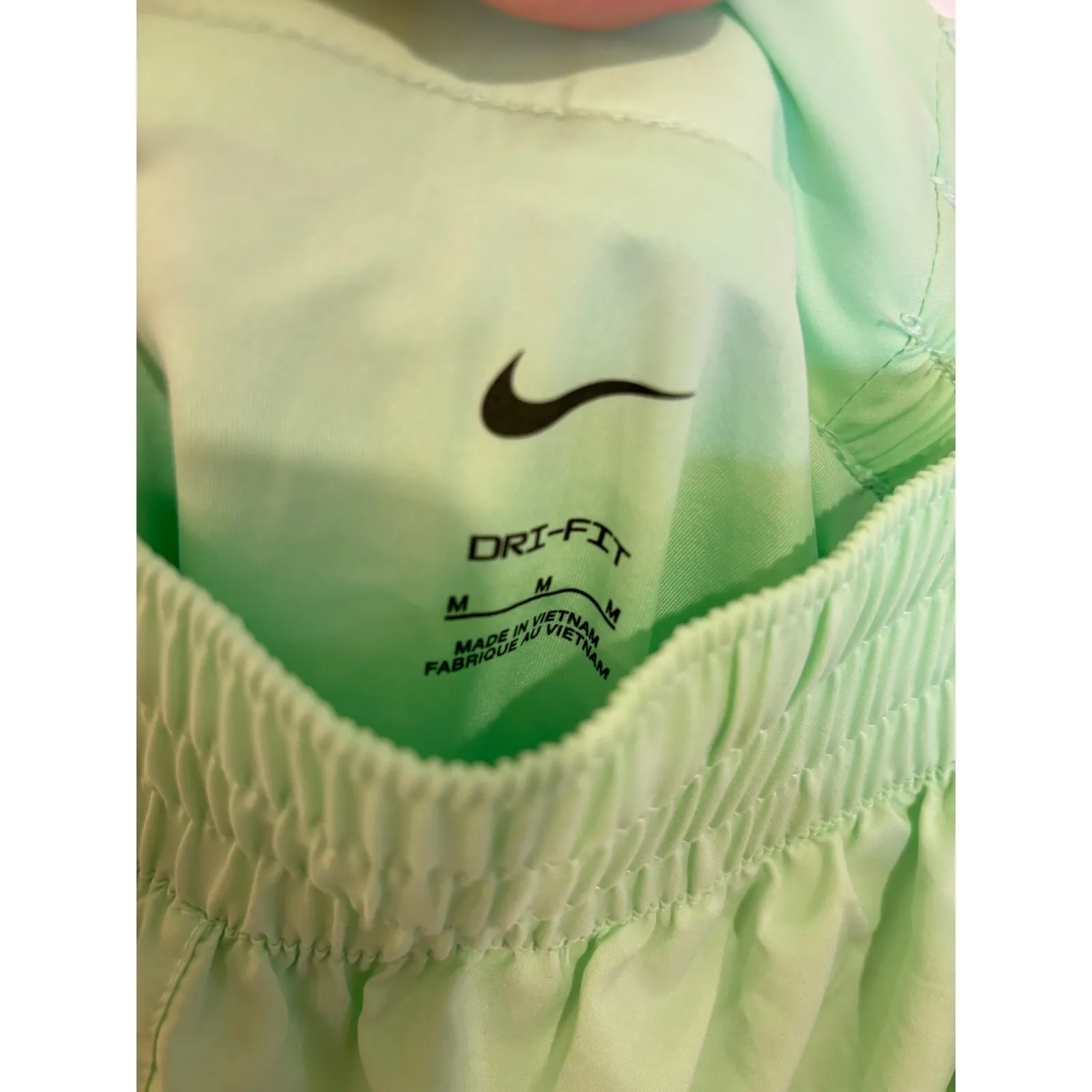 Nike Dri Fit Running Shorts Women's Size M‎ Loose Fit Neon Green Athletic - Image 4
