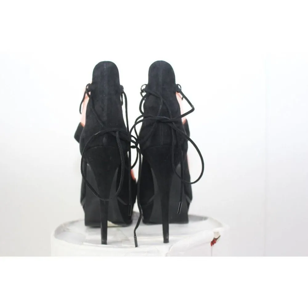 ladies SAINT LAURENT PARIS Black Heels size 38.5 - Image 3