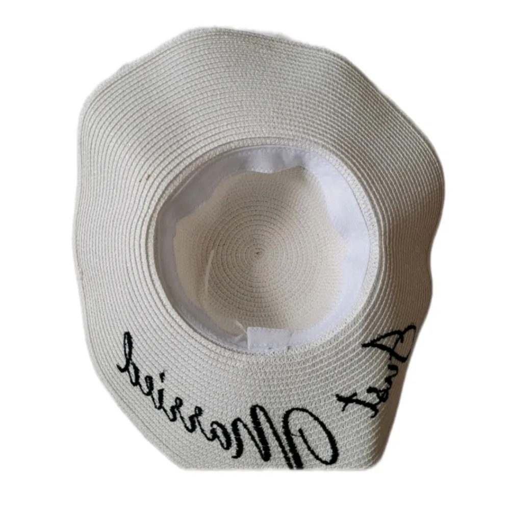 Just Married White Black Summer Beach Hat - Image 3