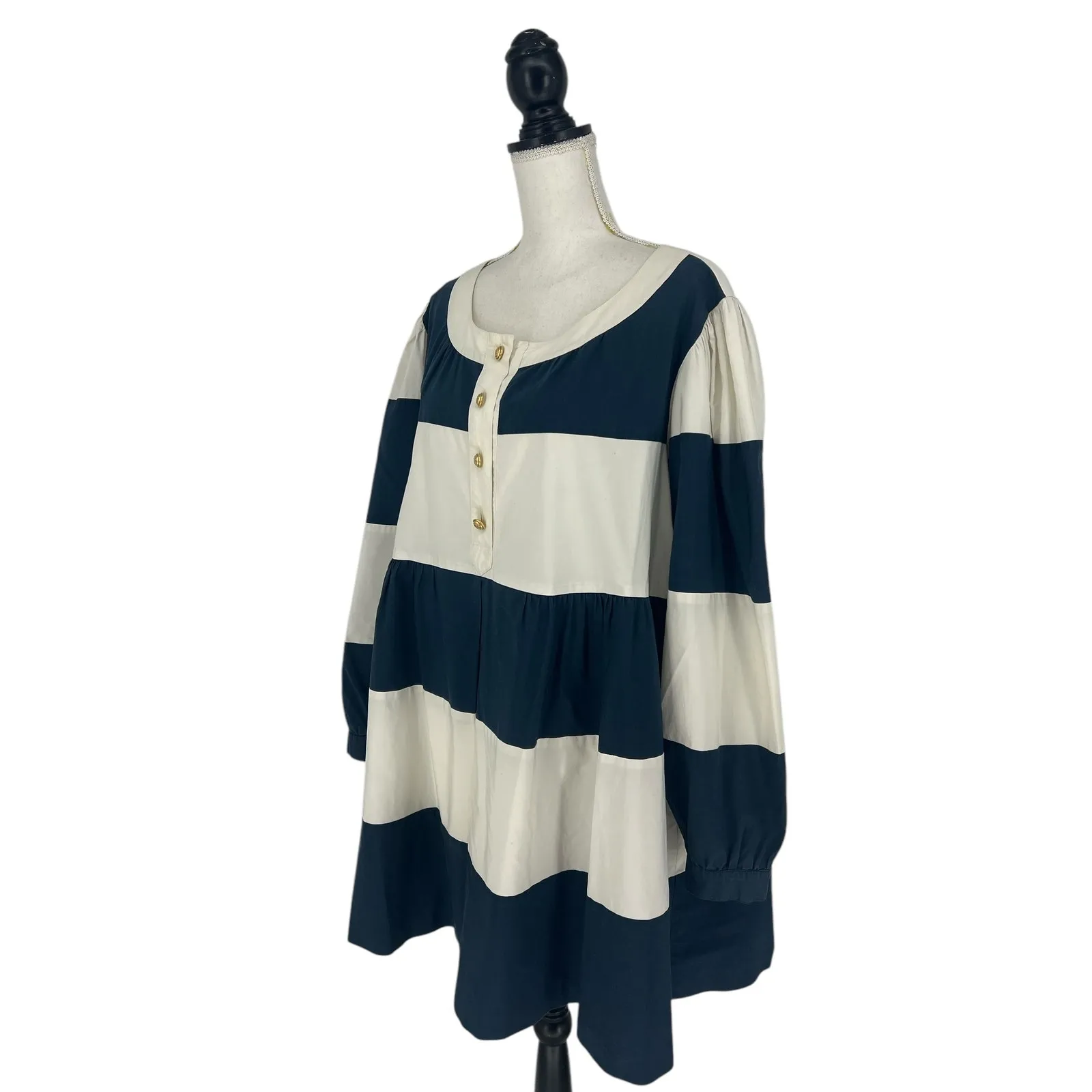 Moschino Couture Vintage Cruise me Baby Stripe Button Front Dress - Image 5