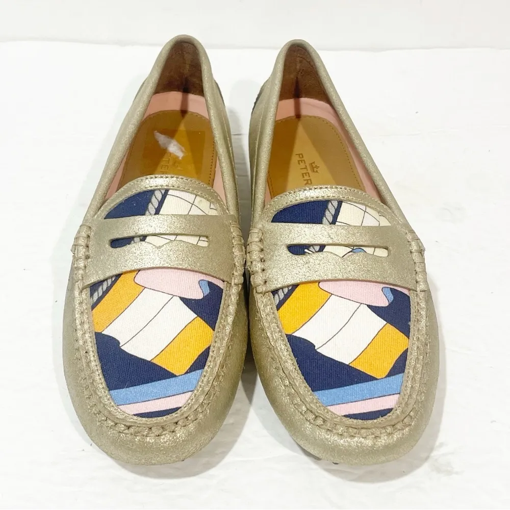 Peter Millar Size 8 Multi Color Tan Slip on Leather Driving Loafer - Image 2