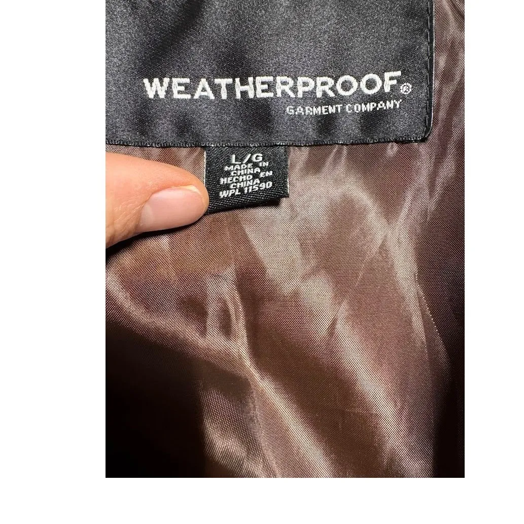 WEATHERPROOF GARMENT COMPANY Women's Brown Hooded Puffer Coat Faux Fur Trim L Size L - Image 4