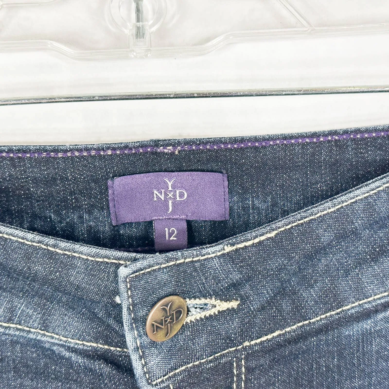 NYDJ Not Your Daughters Jeans Size 12‎ Boot Cut Dark Blue Stretch Cotton 1455 - Image 7