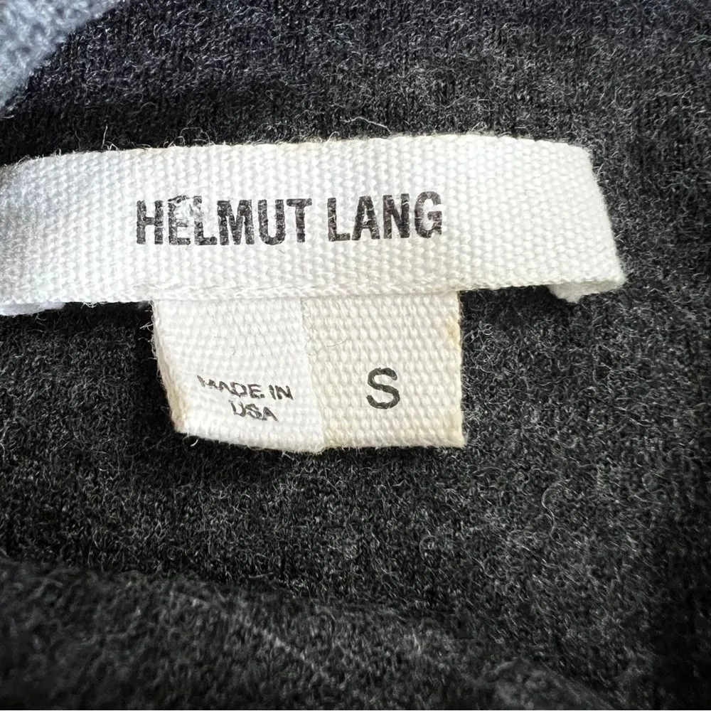 Helmut Lang Sonar Wool Gray Asymmetric Cowl Neck Fitted Sleeveless Dress S - Image 11