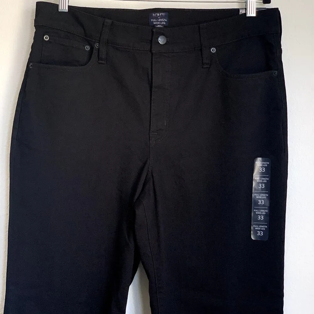NWT J.Crew Factory Wide-leg Full-length Jean All-day Stretch in Black BU832 - Image 6