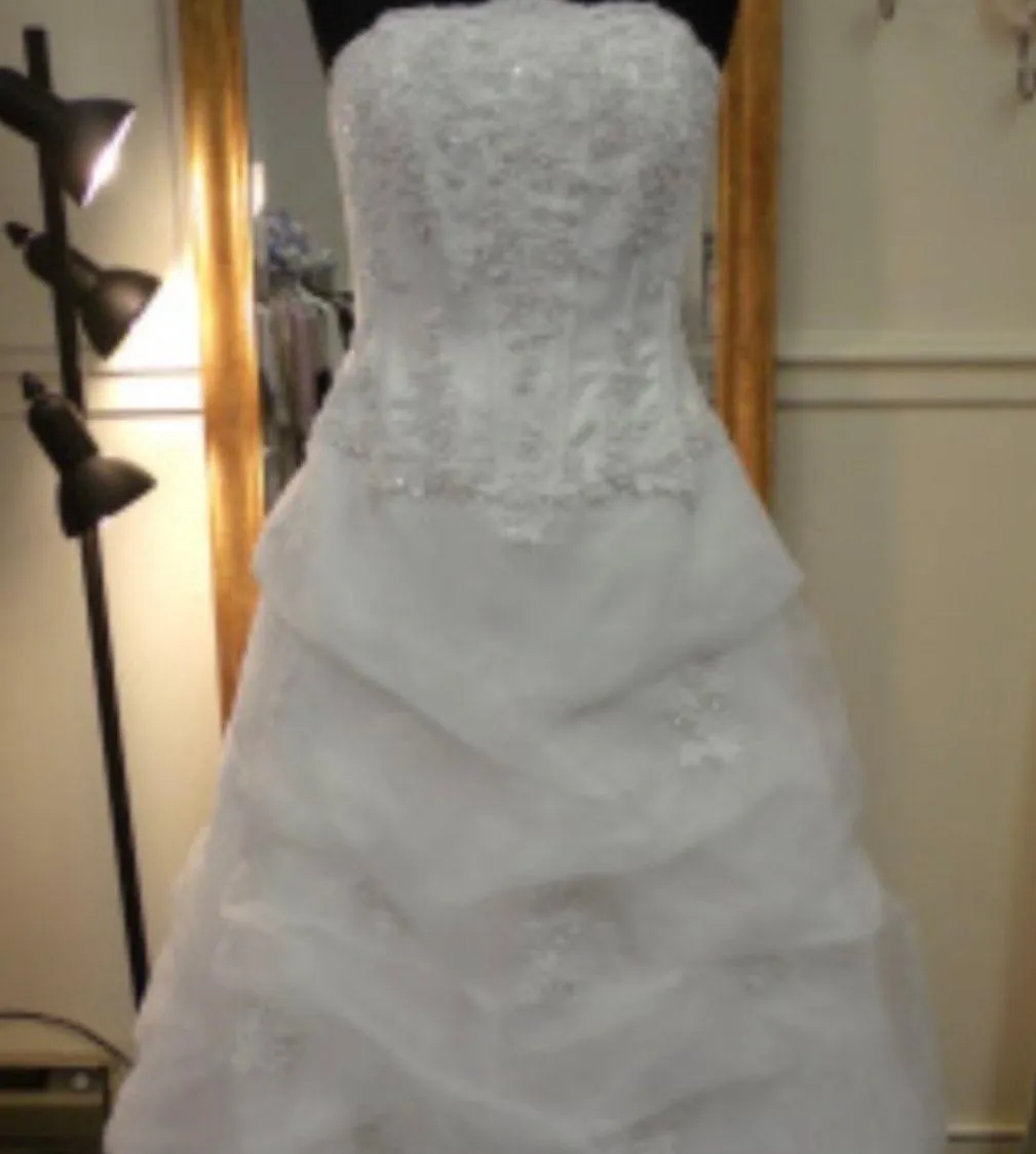 White Organza Wedding Dress - Image 5