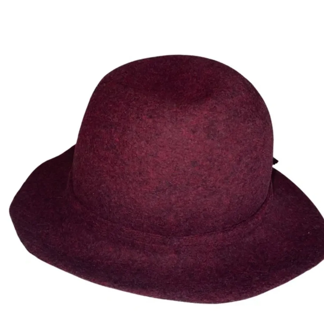 Nordstrom Winter Fall 100% Wool Burgundy Maroon Bucket Hat Bow Tie OS Holiday - Image 3