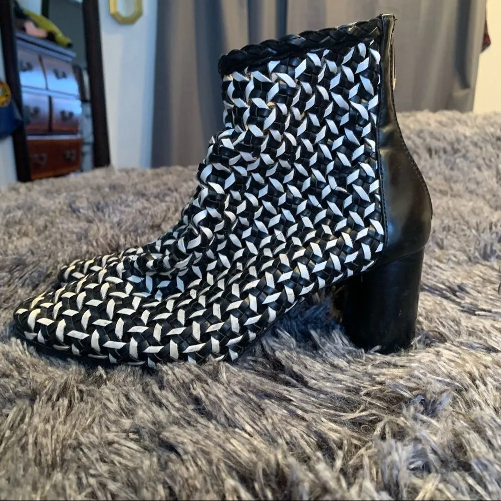 ZARA TRAFALUC Woven Almond Toe Boot Sz36 - Image 4