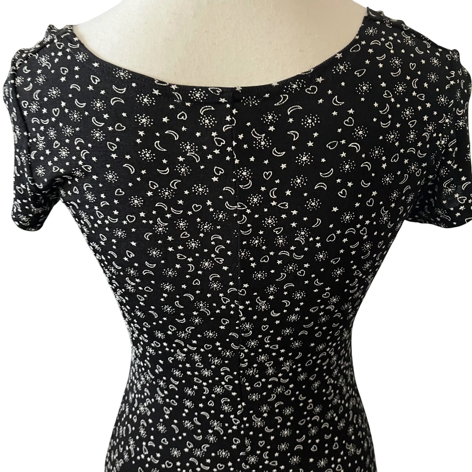 Joule Celestial Moon‎ Star Print Midi Dress Cottagecore Bohemian Women's Sz M Black Size M - Image 4