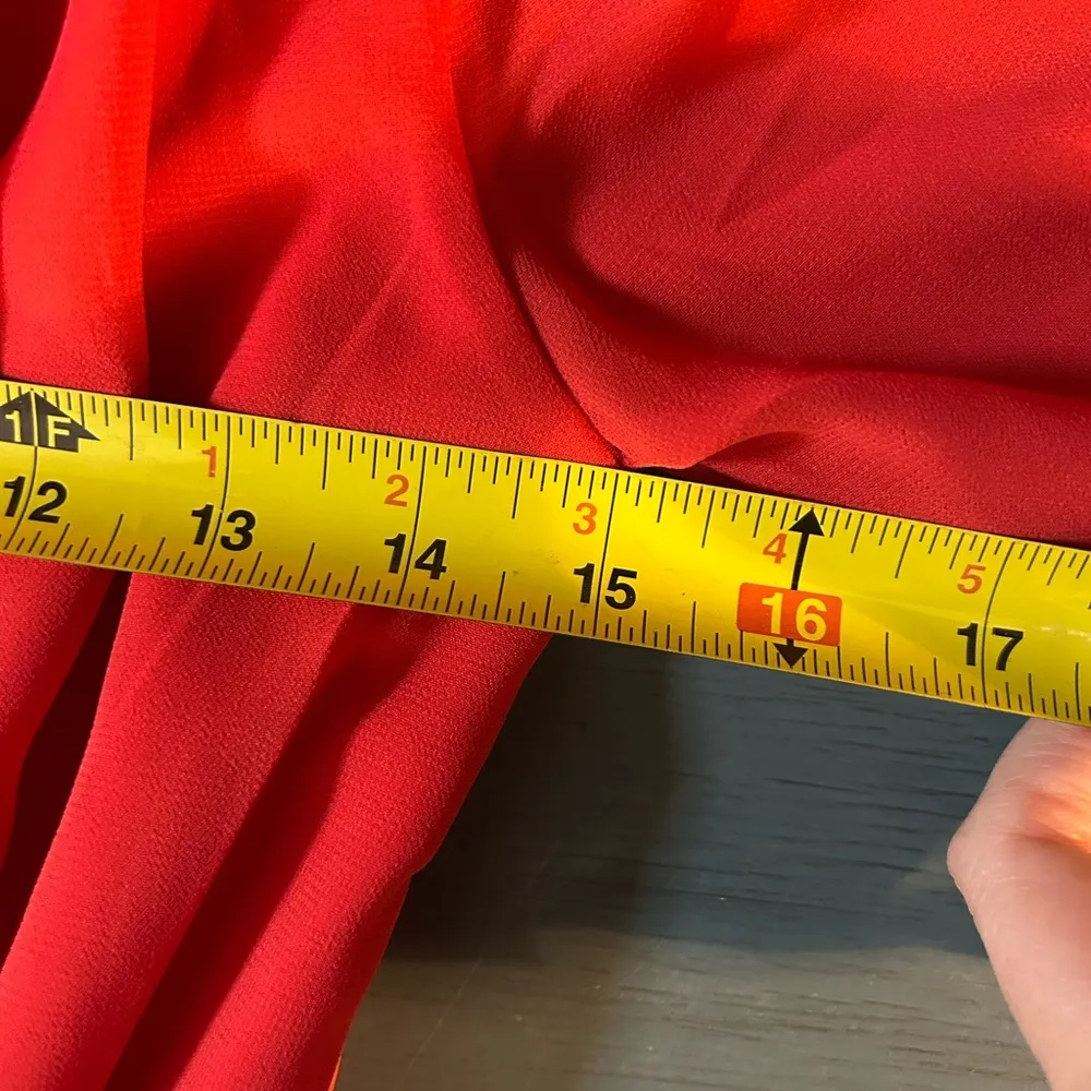 ePretty Chicago Orange Maxi Tiered Dress | Size Medium Red - Image 11