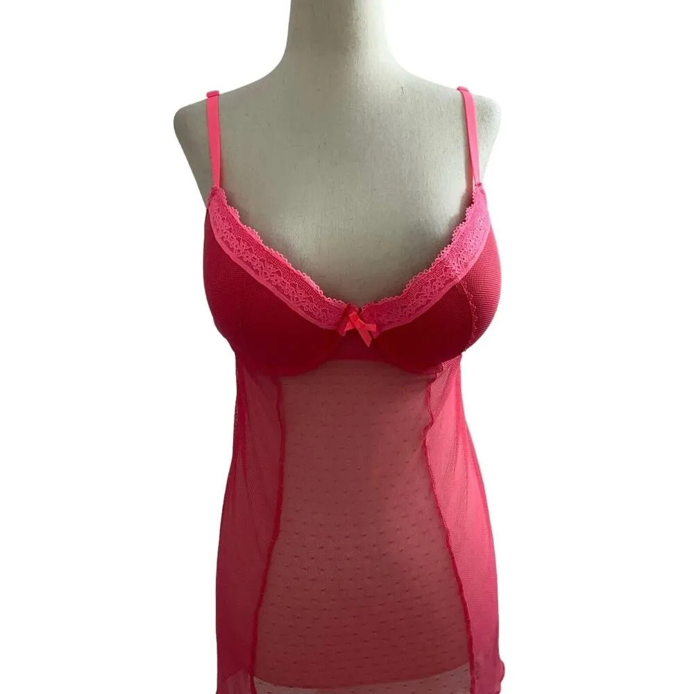 Gilligan & Omalley Women Size Large Pink Corset Sleepwear Intimate (10I-10) - Image 4