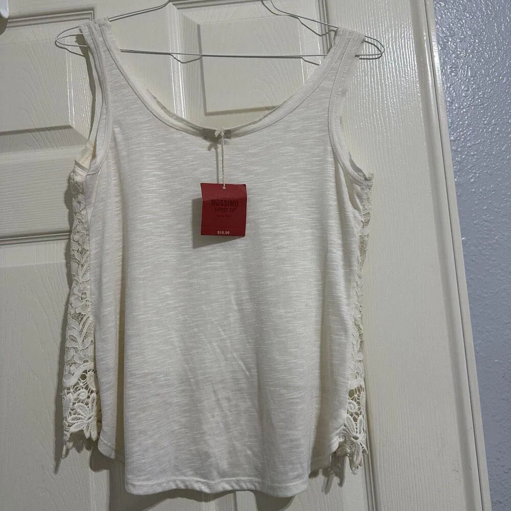 Mossimo Supply Co Ivory Tank Top Crochet Sz M Medium NWT - Image 9