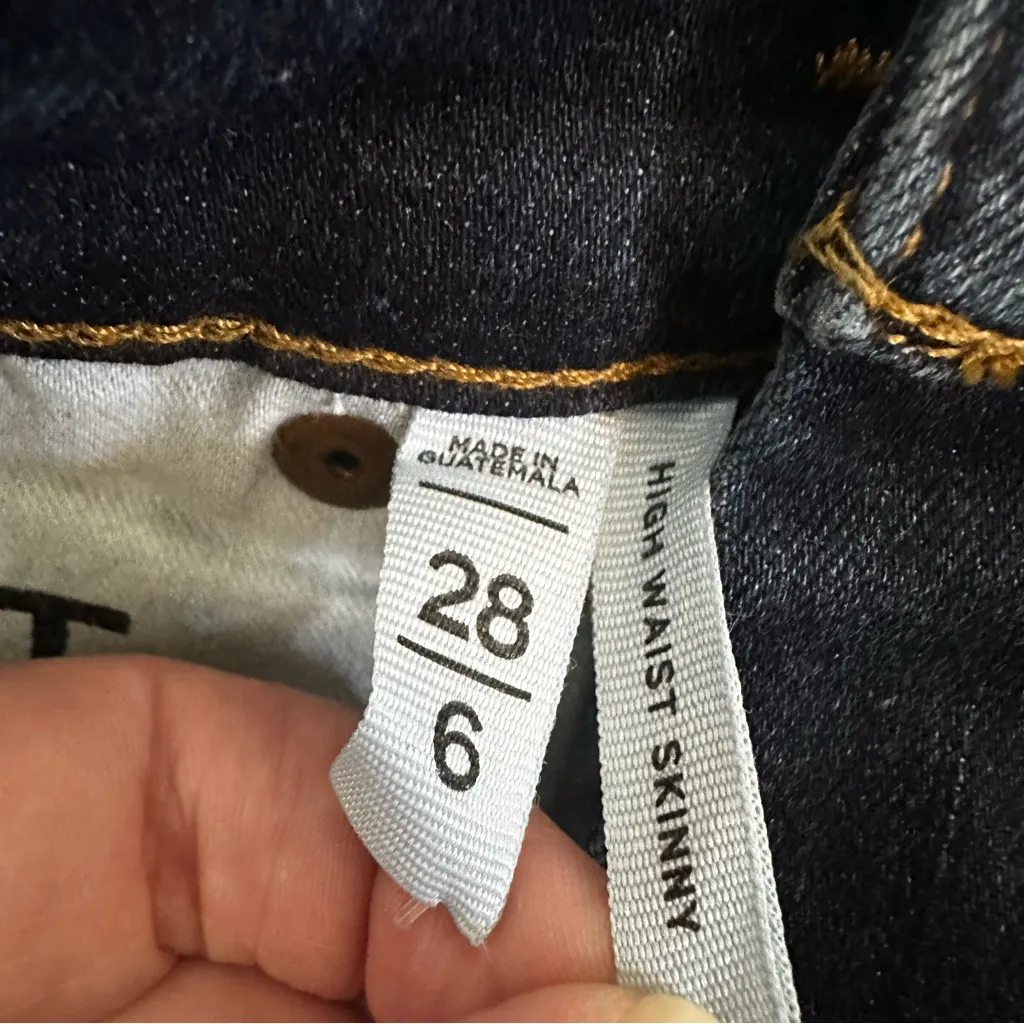 NWT LOFT High Waist Skinny Jeans Womens 6 / 28  Slim Pockets Classic Blue denim - Image 8