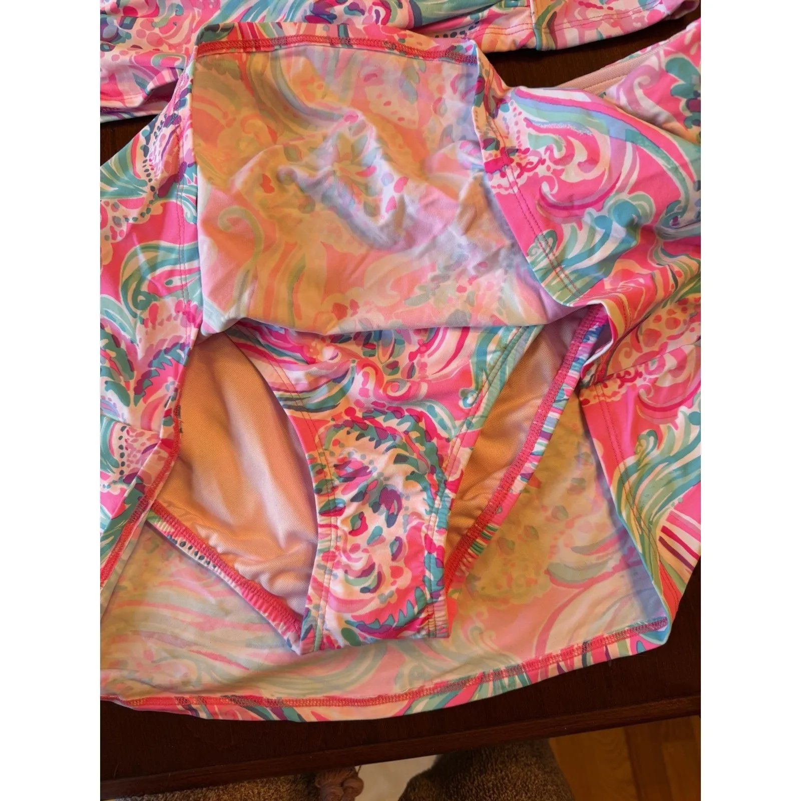 Lilly Pulitzer Pink Multi Jimmi Tankini Swim Top Caleh Skirted Bikini Bottom 12 - Image 12