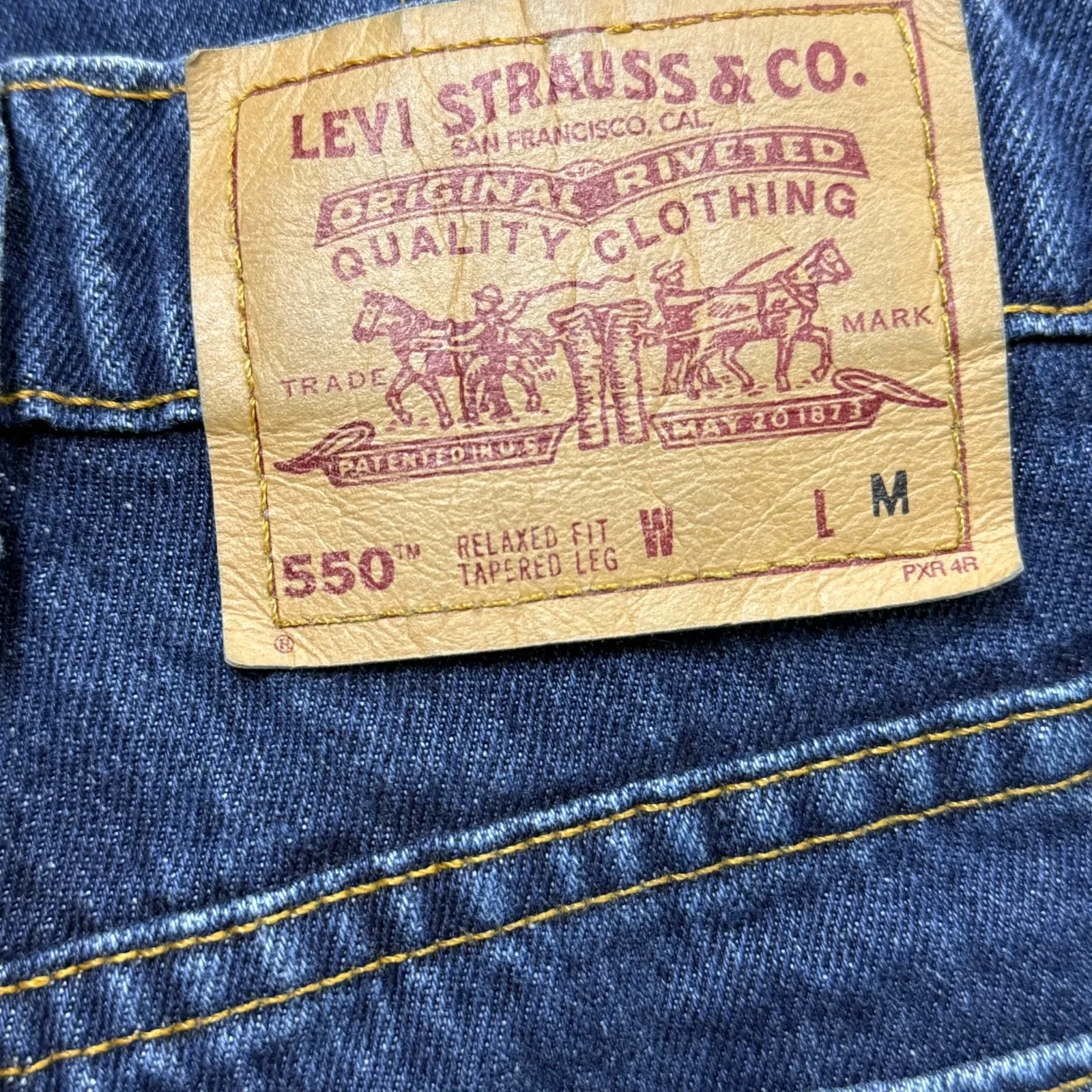 Vintage Levi's 550 Relaxed Fit Tapered Leg‎ Dark Wash Denim Jeans Juniors Size 5 - Image 3
