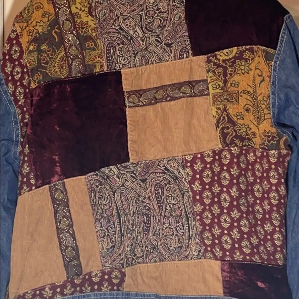 J. Jill Denim Out of the Blue Patchwork Jean Jacket See Measurements - Image 13