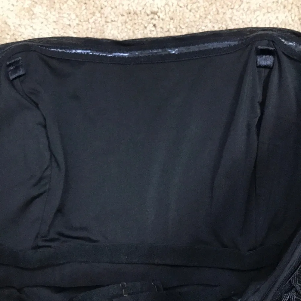 White House Black Market Petites Women’s Textured Mesh Black Tube Mini Dress - Image 7