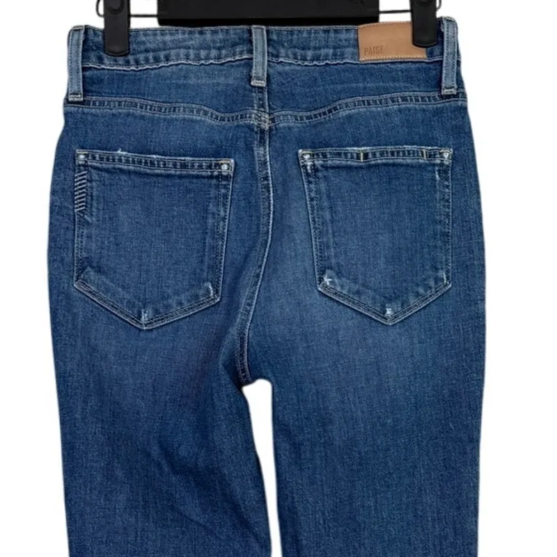 Anthropolgie Paige Sarah Slim Cropped Classic High Rise Distressed Jean 26 Blue - Image 6