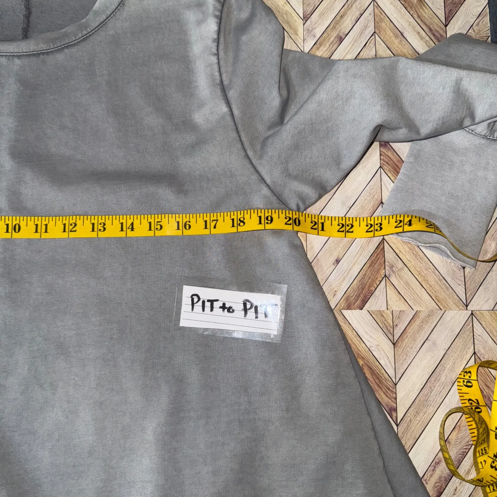 Planet Grey Cotton Asymmetrical Hem Tunic Top Made in Italy Lagenlook M/Lg Comfy Gray Size undefined - Image 7