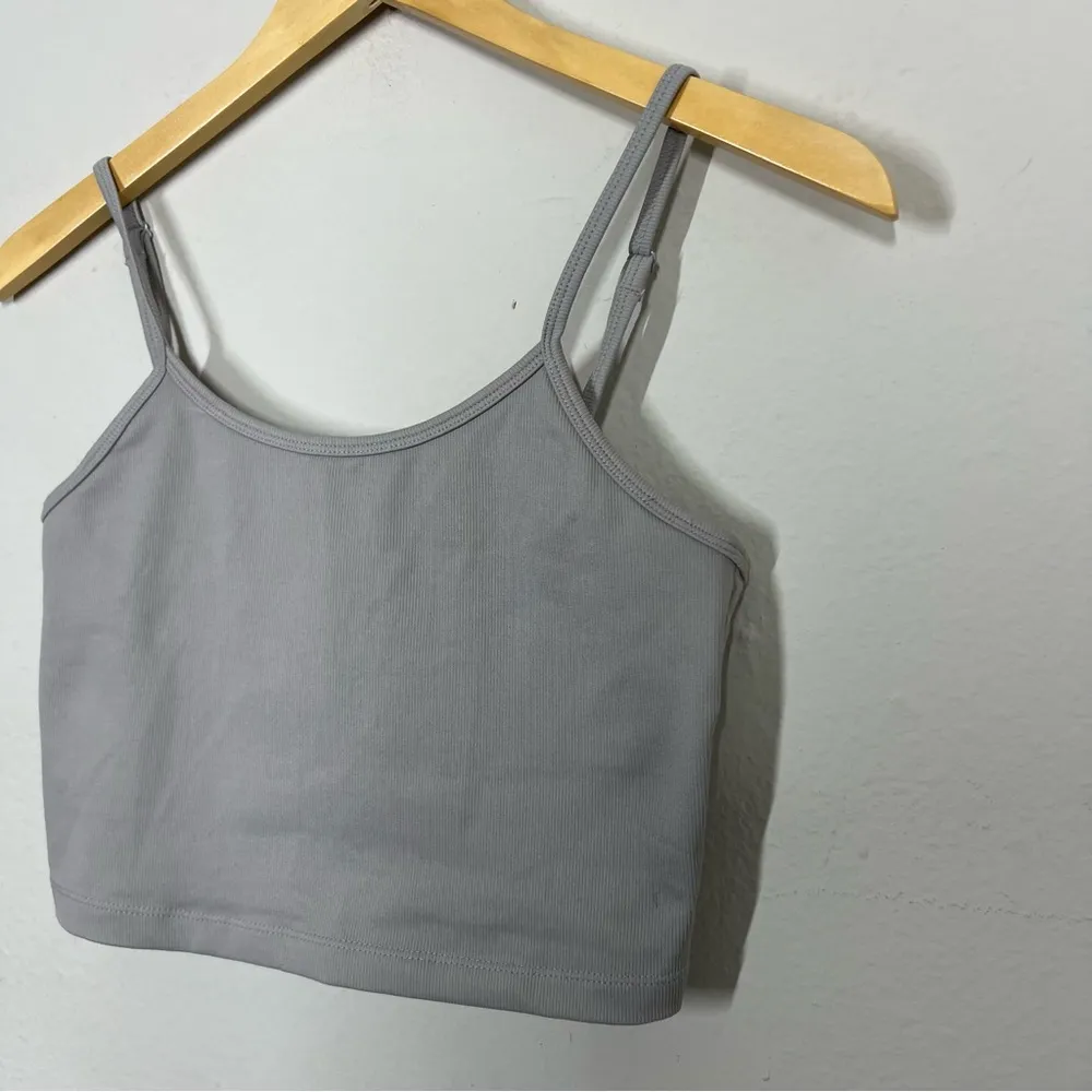 Balance Athletica Grey Ribbed Sports Bra Crop Tank - Image 3