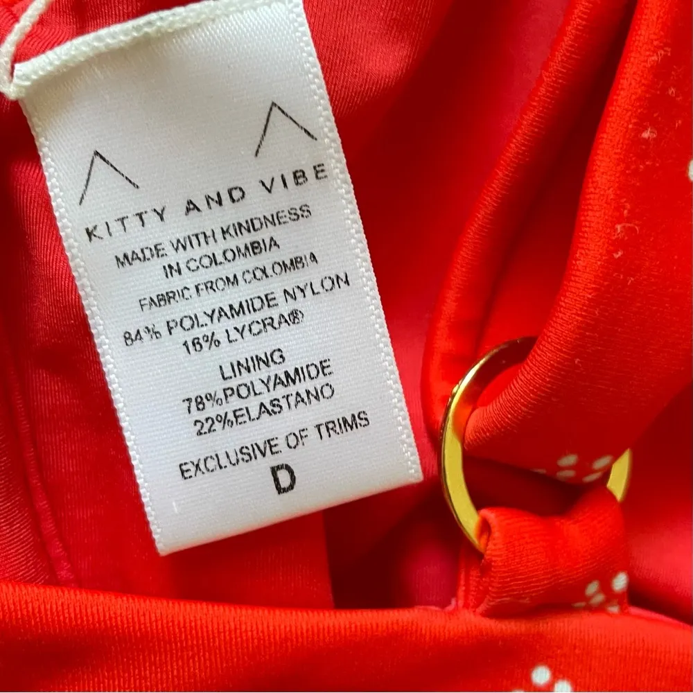 Kitty & Vibe Sofia Underwire Bikini Top in Size D Cup Red Size L - Image 3
