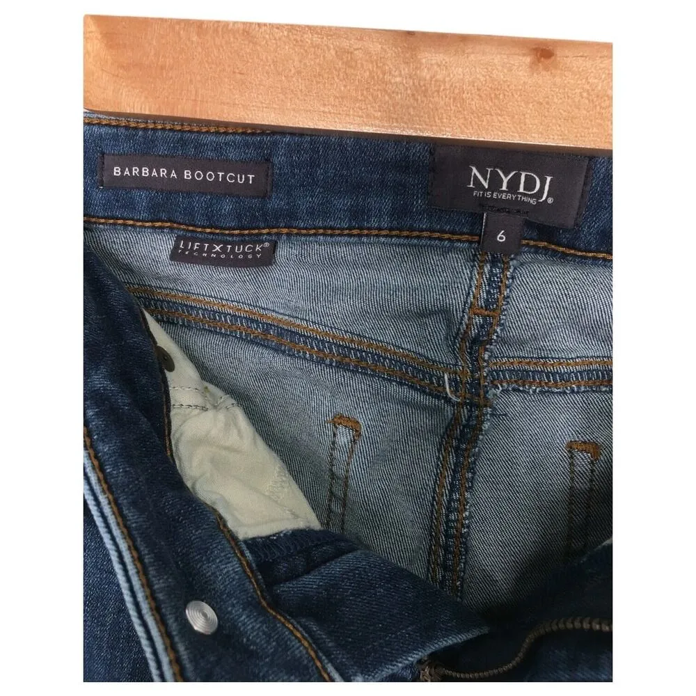 NYDJ Jeans Womens 6 Barbara Bootcut Lift Tuck Dark Wash Mid Rise Denim Blue - Image 3