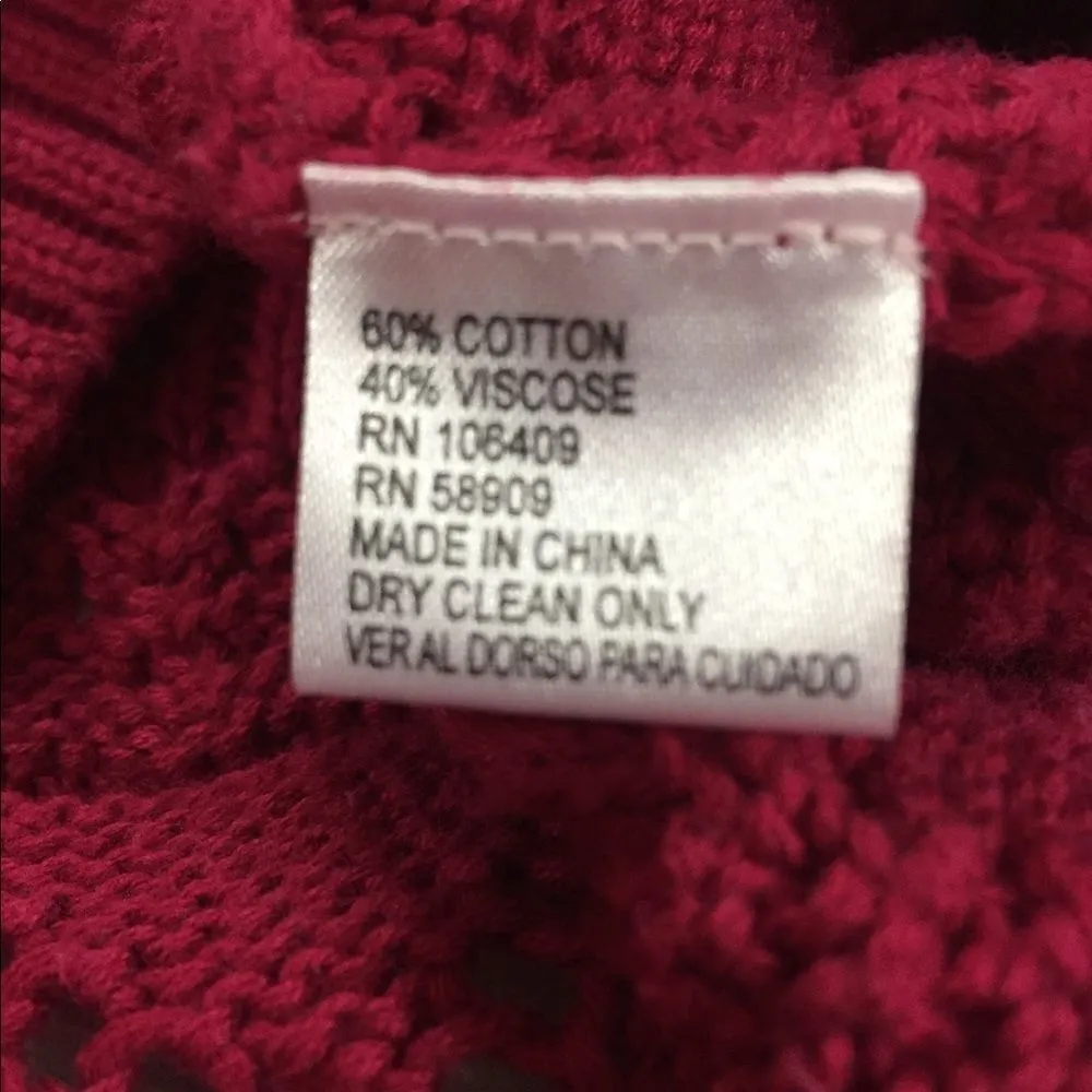 Cremieux Maroon Pink Chunky Sweater Medium - Image 6