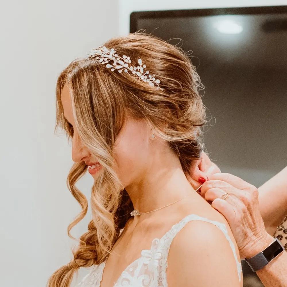 Wedding opal sterling silver headpiece - Image 2