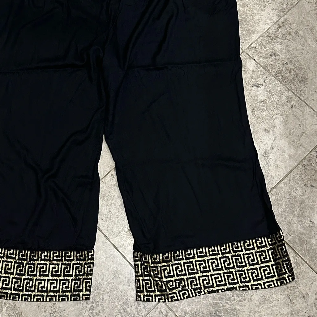 Swimsuits For All Wide Leg Pant NEW Swim Cover Up Pant Black Gold Size 30 - Image 10