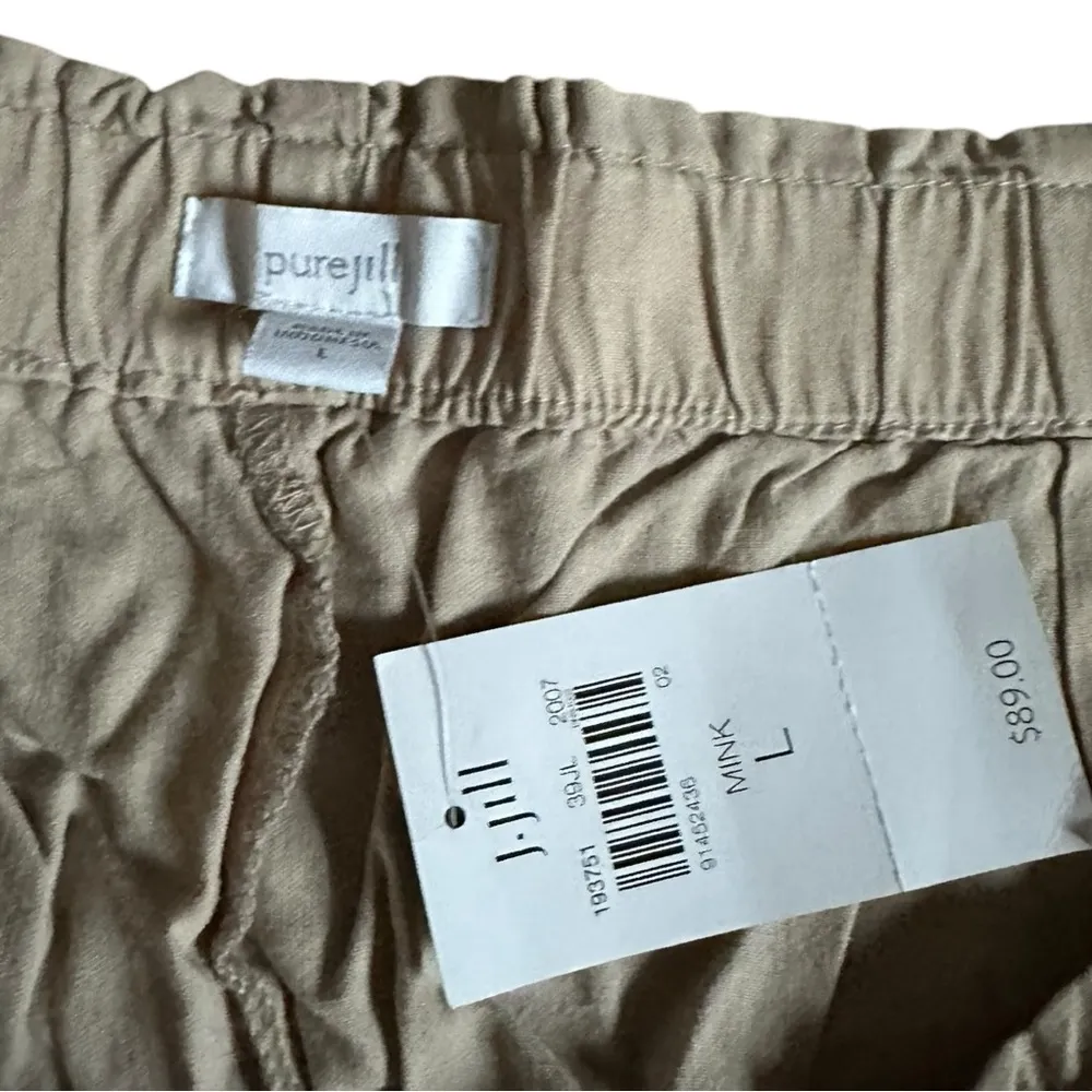 NEW J Jill Womens Size Large Mink Tan Khaki Wide Leg Cropped Pants - Image 7