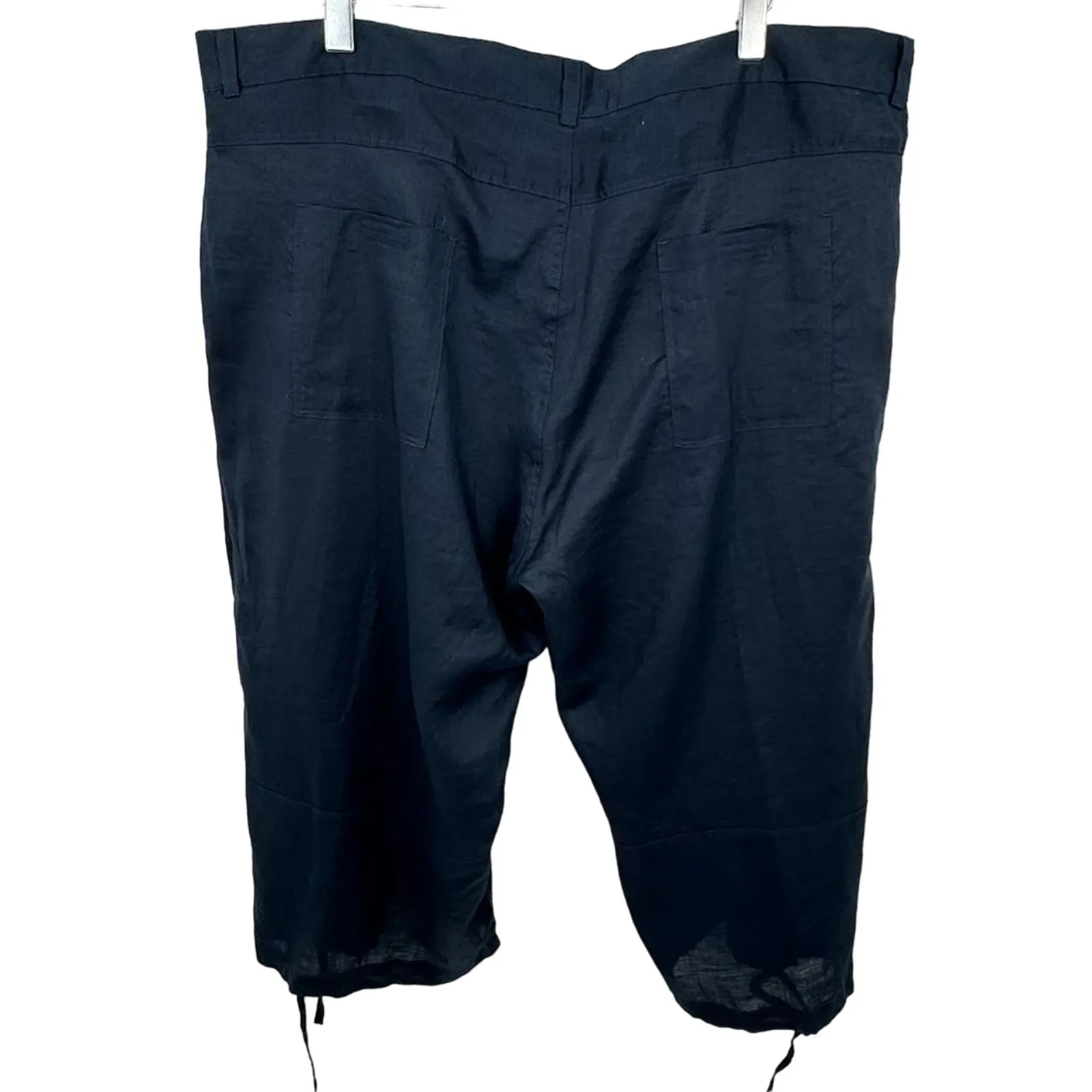 Giani Bini pants 3X Black Label navy blue 100% linen lined cropped cargo pockets - Image 3