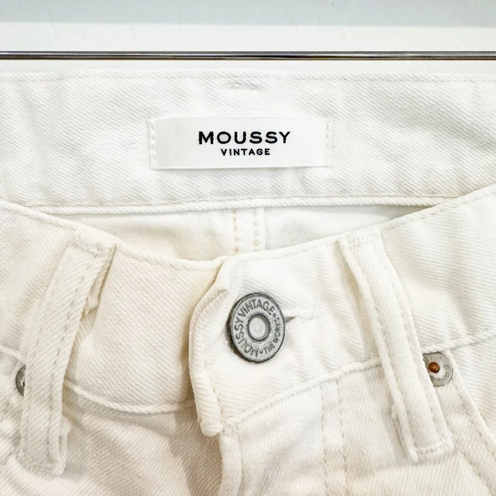 Moussy Denim Burnside Mid Rise Skinny‎ Jeans Minimalist Classic Japan White 26 - Image 7