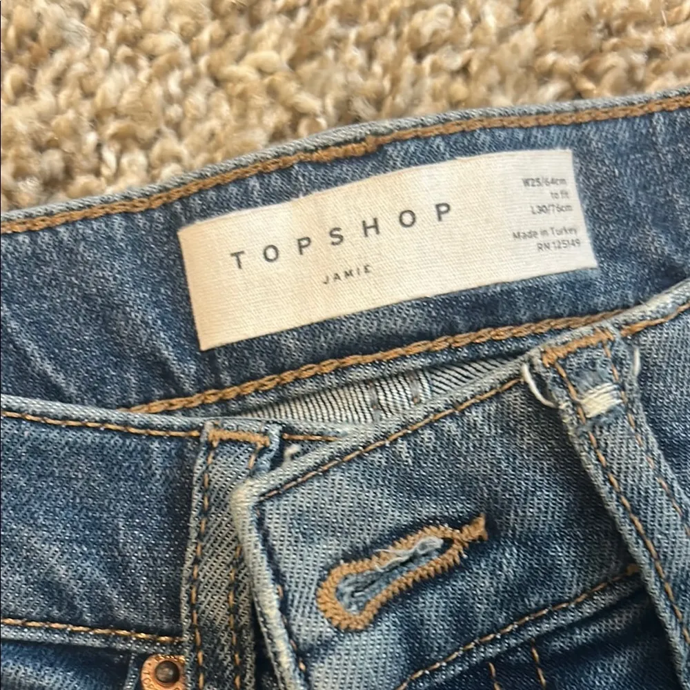 Topshop Blue Ankle Cropped Jeans - Image 2