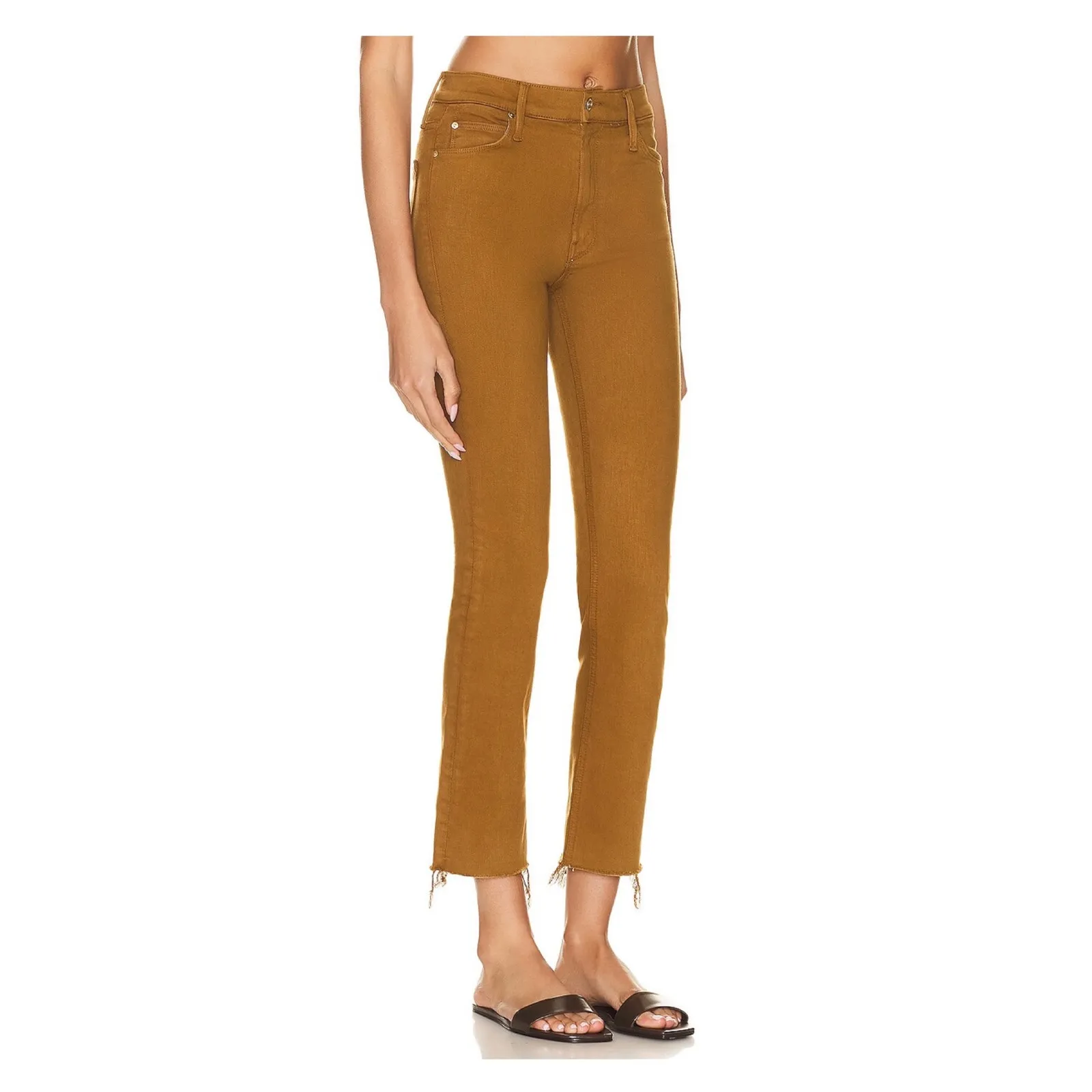 Mother The Mid Rise Dazzler Ankle Fray Jean in Play Date Brown Sz.29 - Image 3