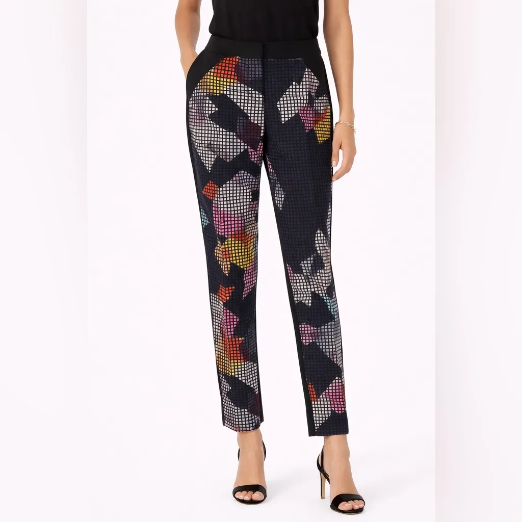 Trina‎ Turk Colorful Print Pants Career Wear Modern Style Size 0 - Image 2