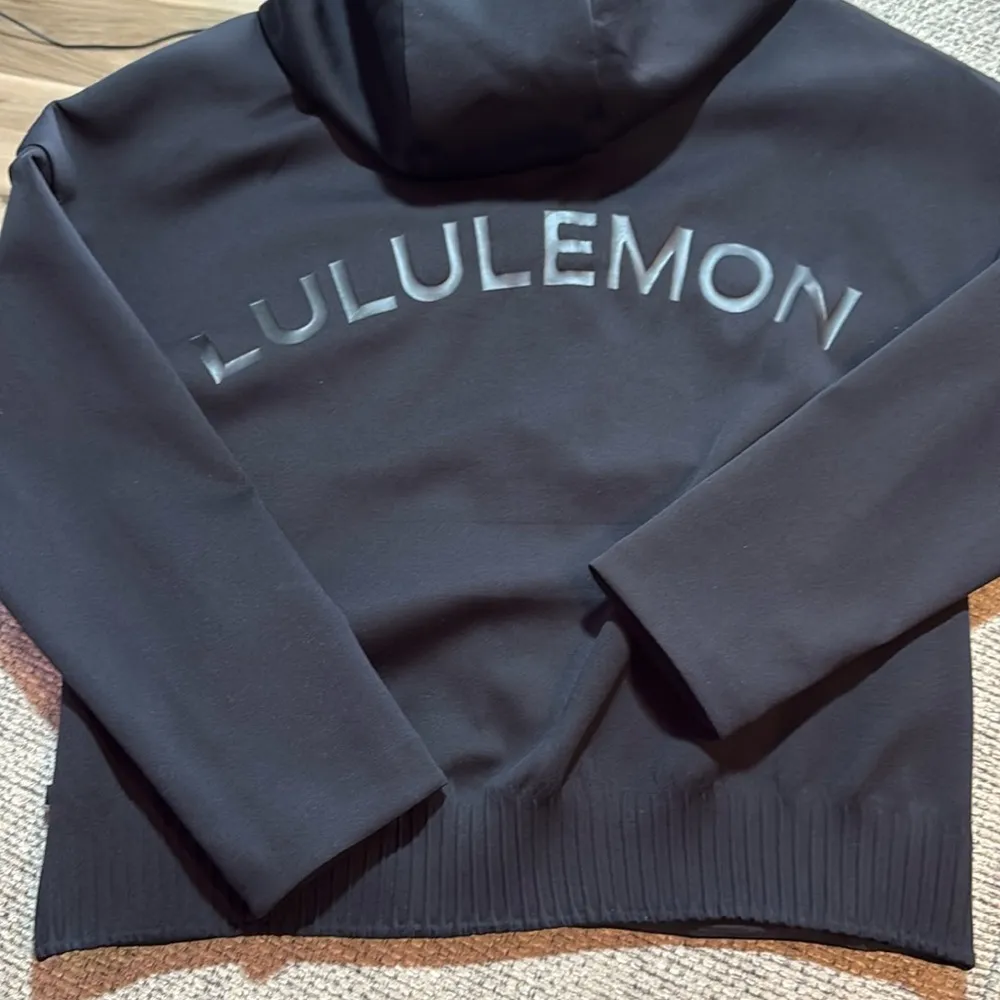 Lululemon Shaped Hoodie Full Zip Jacket Special Edition Wordmark in Black Size 8 - Image 8
